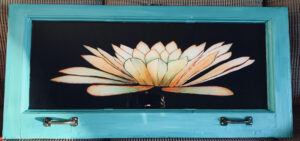 Blue Lotus Painting on glass