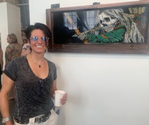 Lawrenceville gallery with spirit warrior. Artist Lori Kashellack